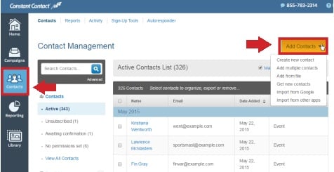 adicionando contatos a mensagem de email da empresa