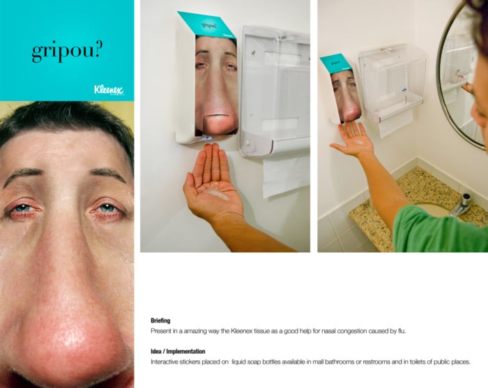 anúncio publicitário sobre gripe