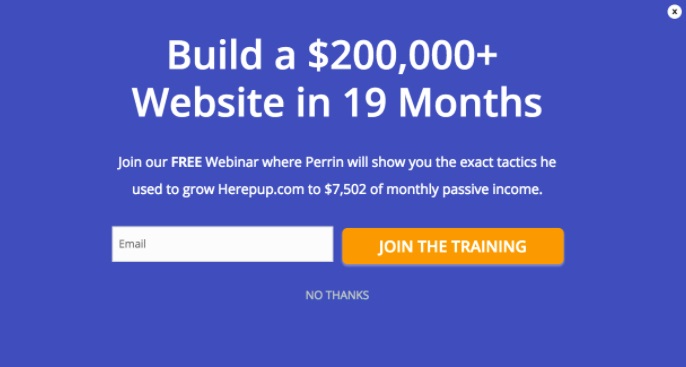 B2C popup imediato
