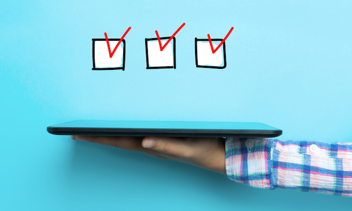 Checklist concept with a tablet