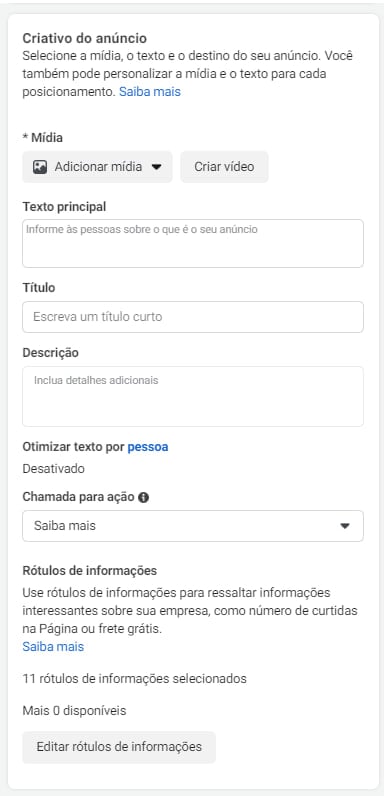 Criativo de anúncio no Instagram Ads