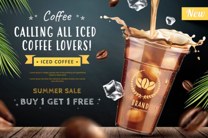 exemplo de anúncio publicitário de café