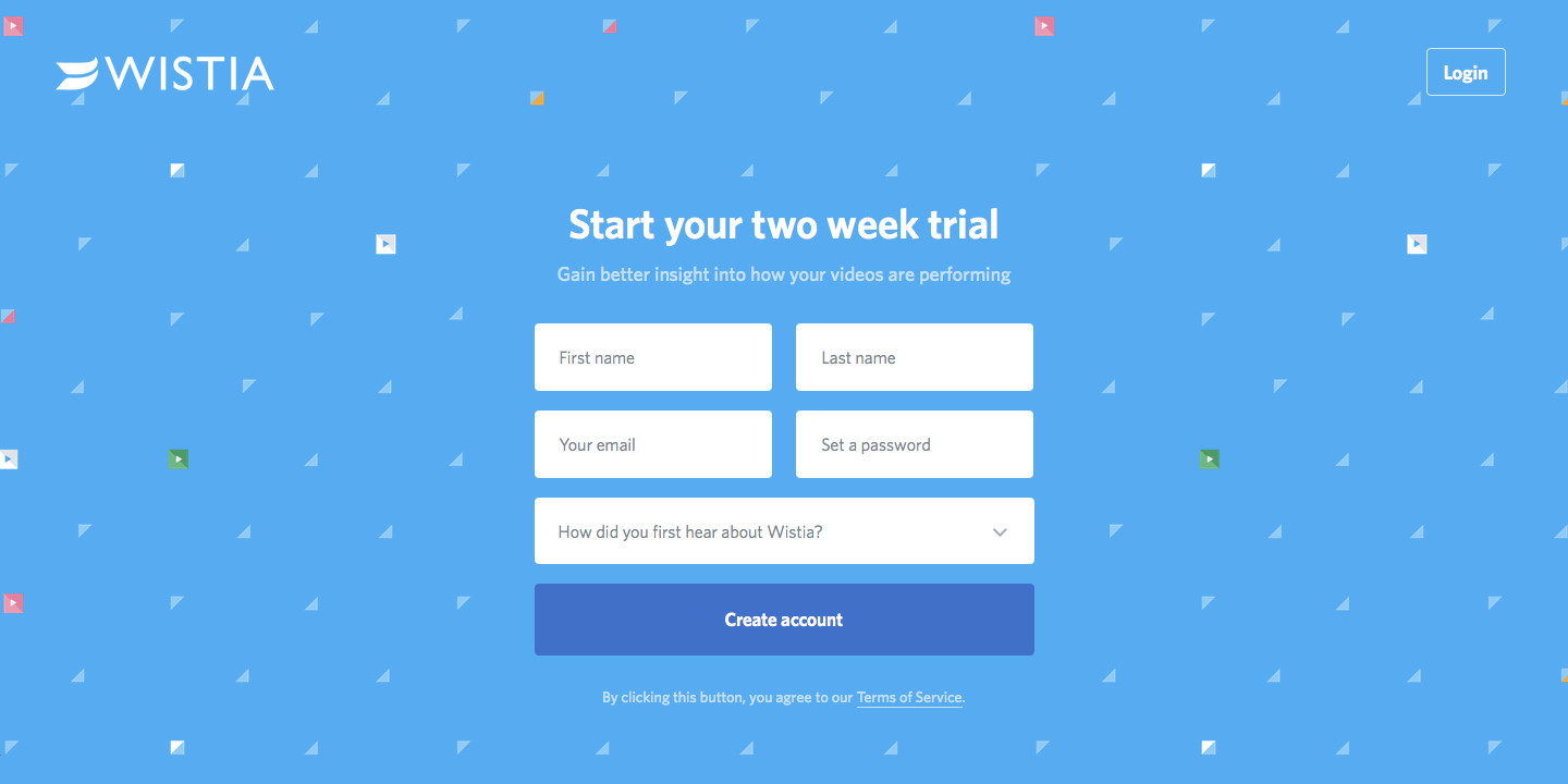 exemplo de landing page Wistia