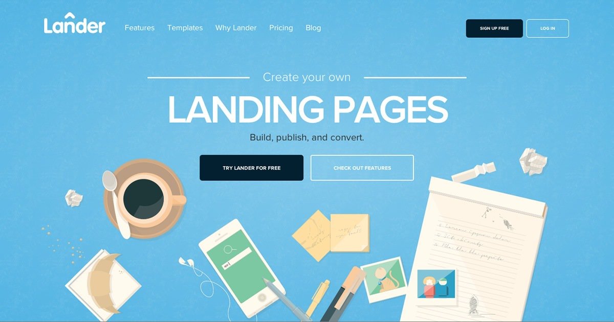 exemplo de landing pages lander