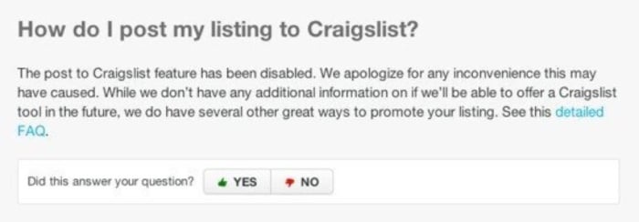 question craigslist posting
