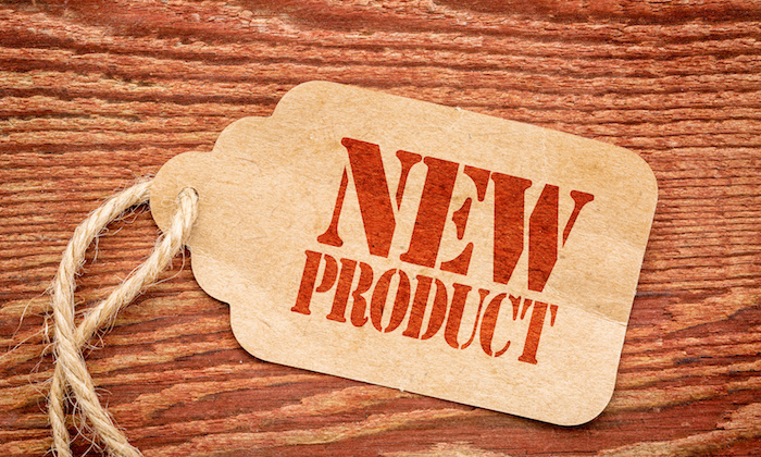 new product sign  on a price tag