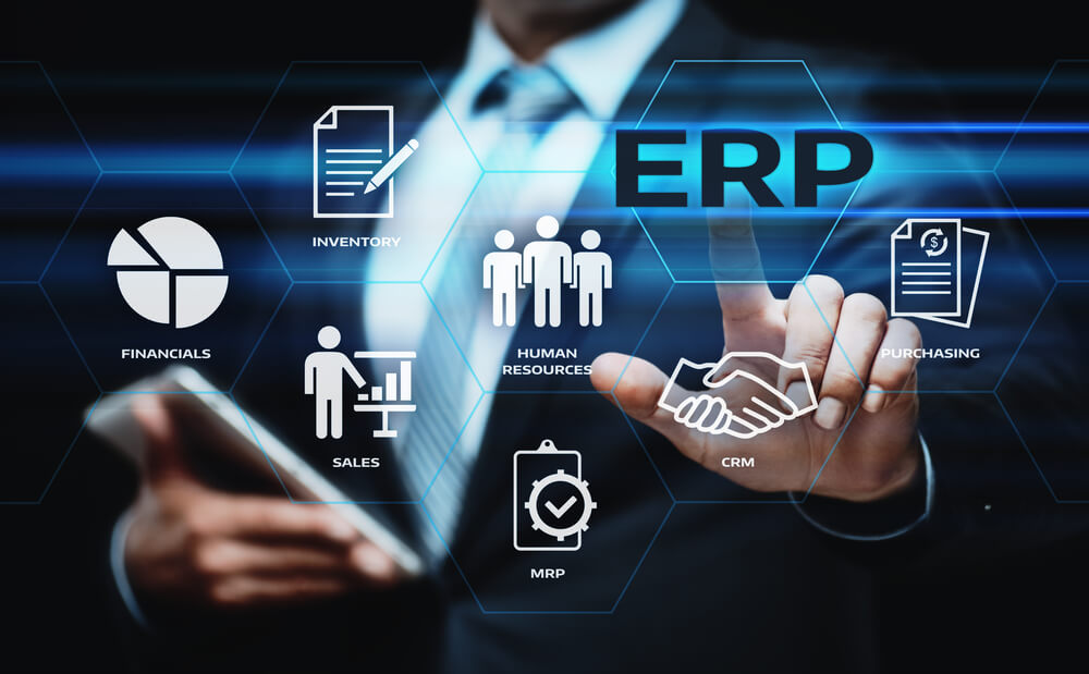 ilustrações e ícones relacionados a ERP