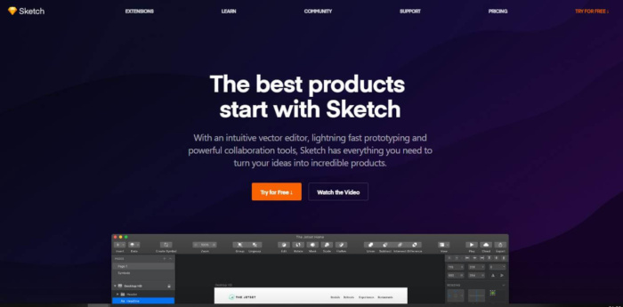 printscreen site exemplo de ui design
