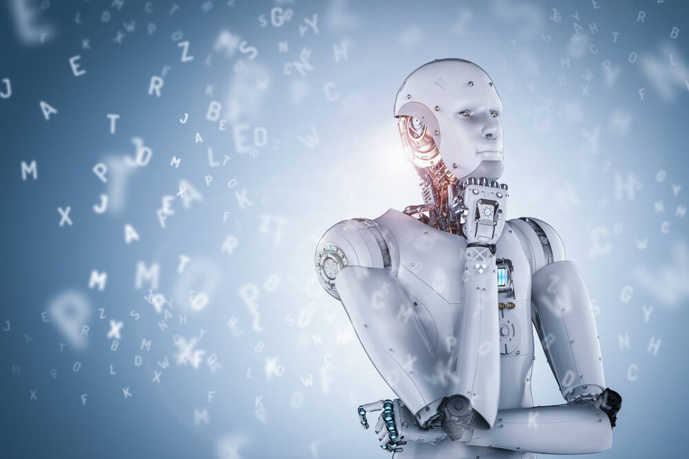 imagem de robô e letras espalhadas exemplos de tipos de machine learning