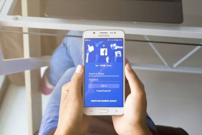 login ao facebook mobile