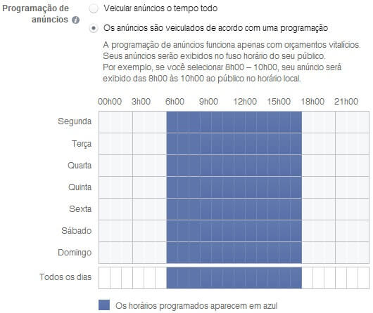 programação de anúncios
