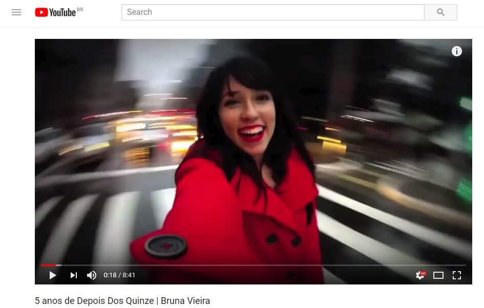 vídeo no youtube com bruna vieira