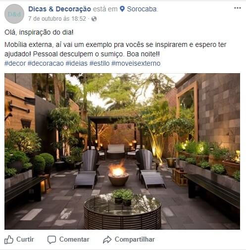 ROI em paginas do facebook