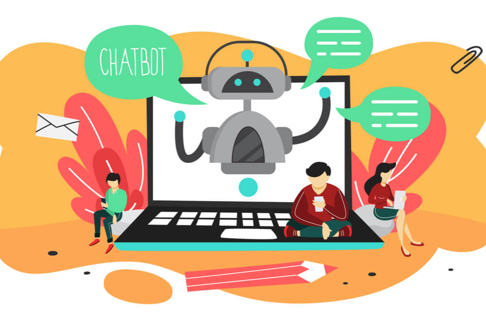 ilustração robo e laptop