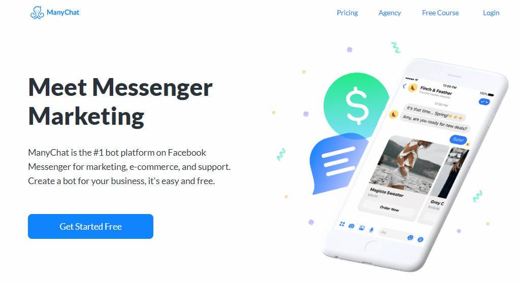 home page manychat