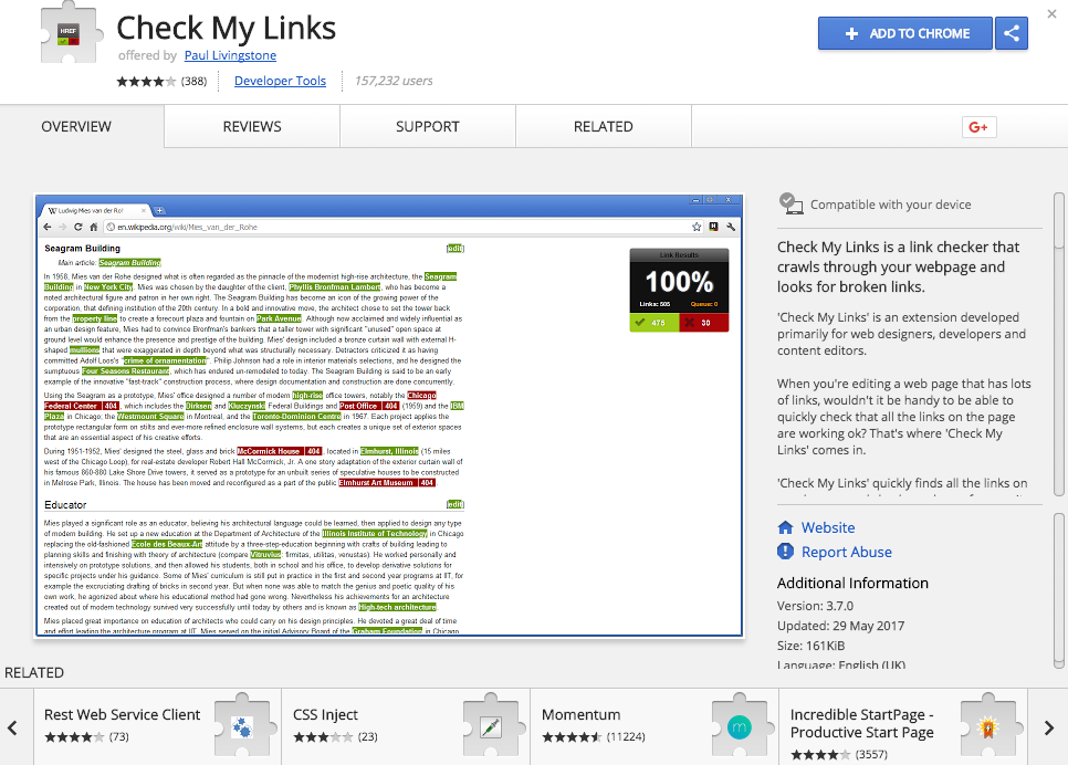 Check My Links Chrome Web Store