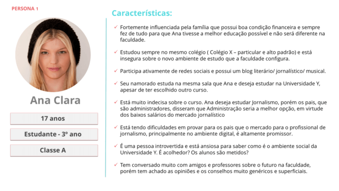 exemplo de persona Ana Clara