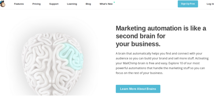 Exemplo de gatilho mental da MailChimp