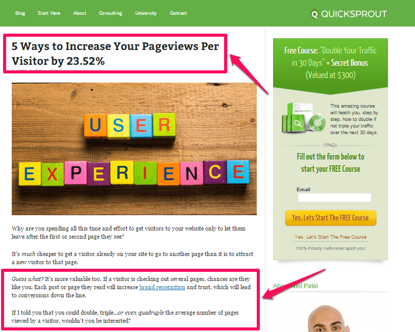 quicksprout exemplo