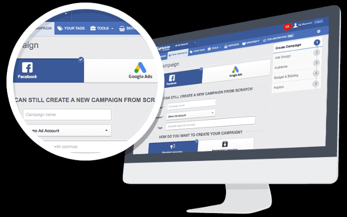 A graphic depicting Adexpresso's interface.
