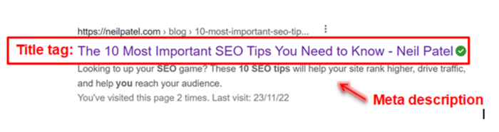 An example meta title tag.