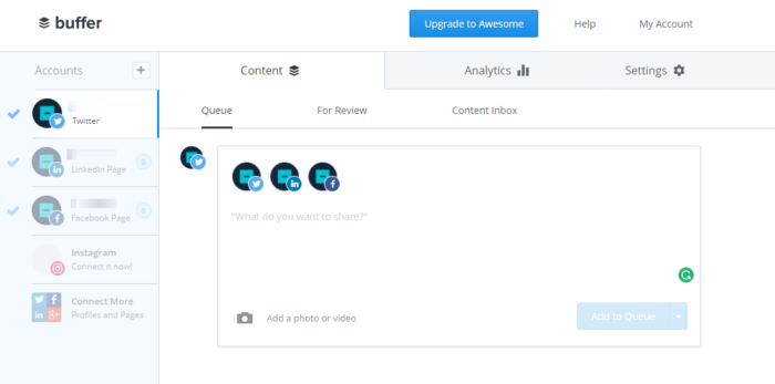 Using Buffer to schedule tweets in advance.