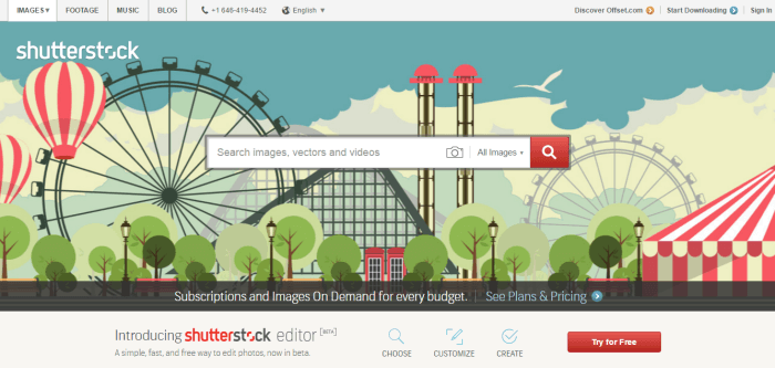 shutterstock como exemplo