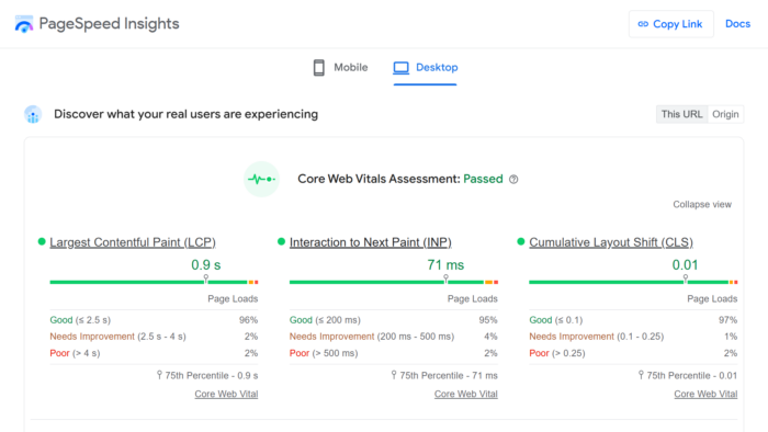 pagespeed insights desktop