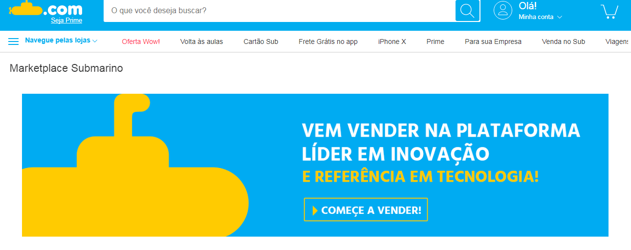 exemplo de anuncio marketplace submarino
