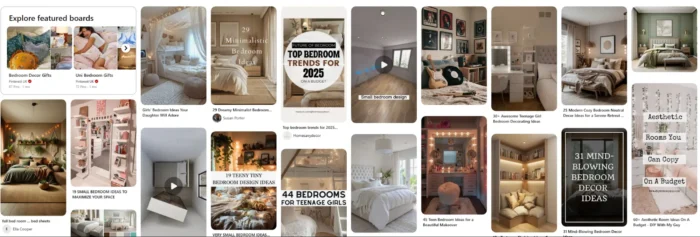 Pinterest board for bedroom ideas
