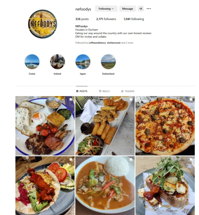 Example of a micro-influencer account