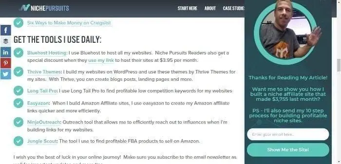 Niche Pursuits website