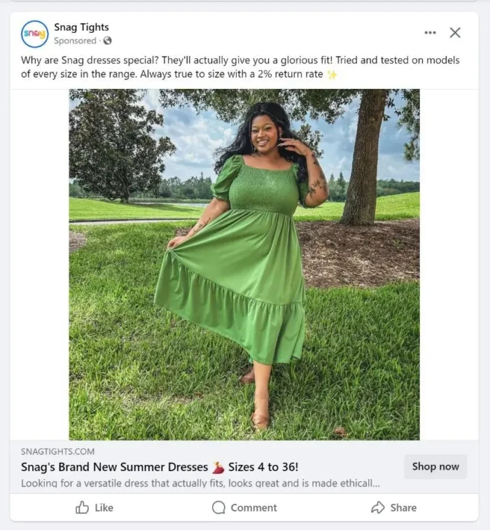 Example of a Facebook ad