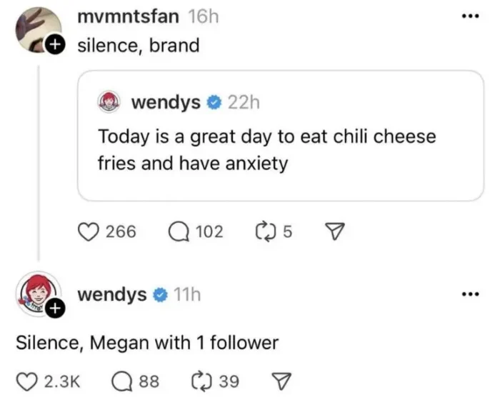 Wendy's post on Threads