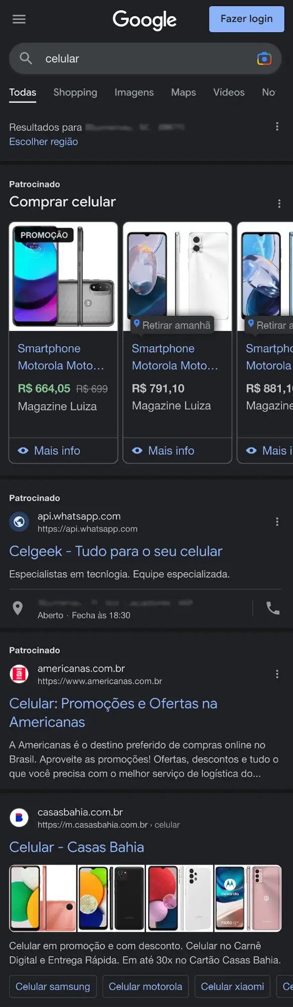 a serp no google mobile